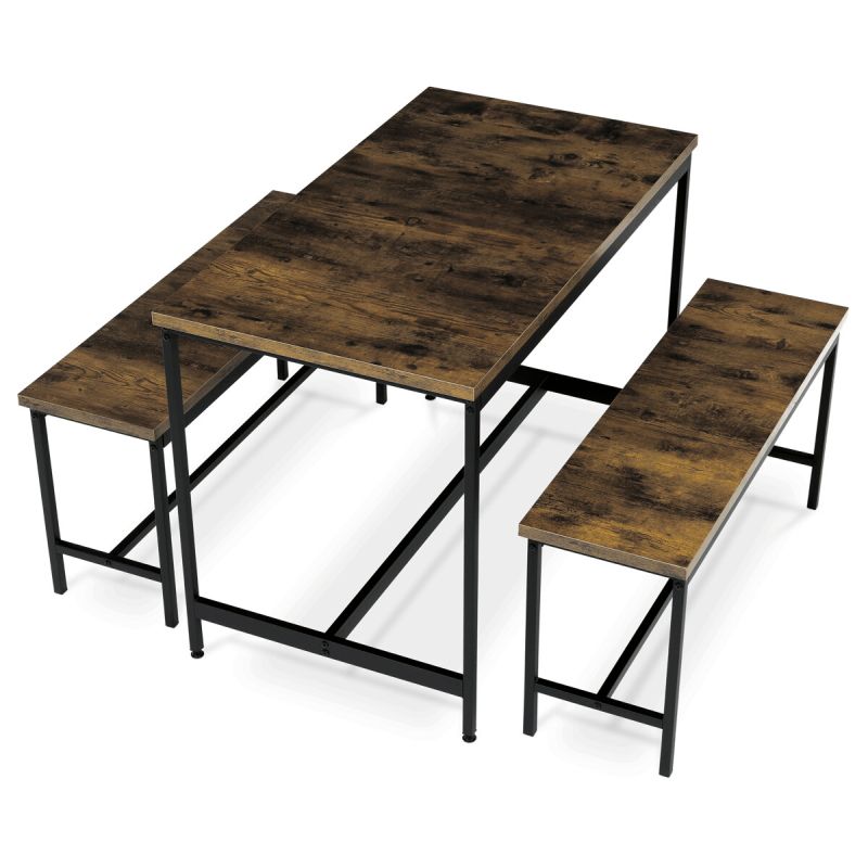 Jedálenský set, 110x60cm, MDF staré drevo, AUT-G1175 OLW