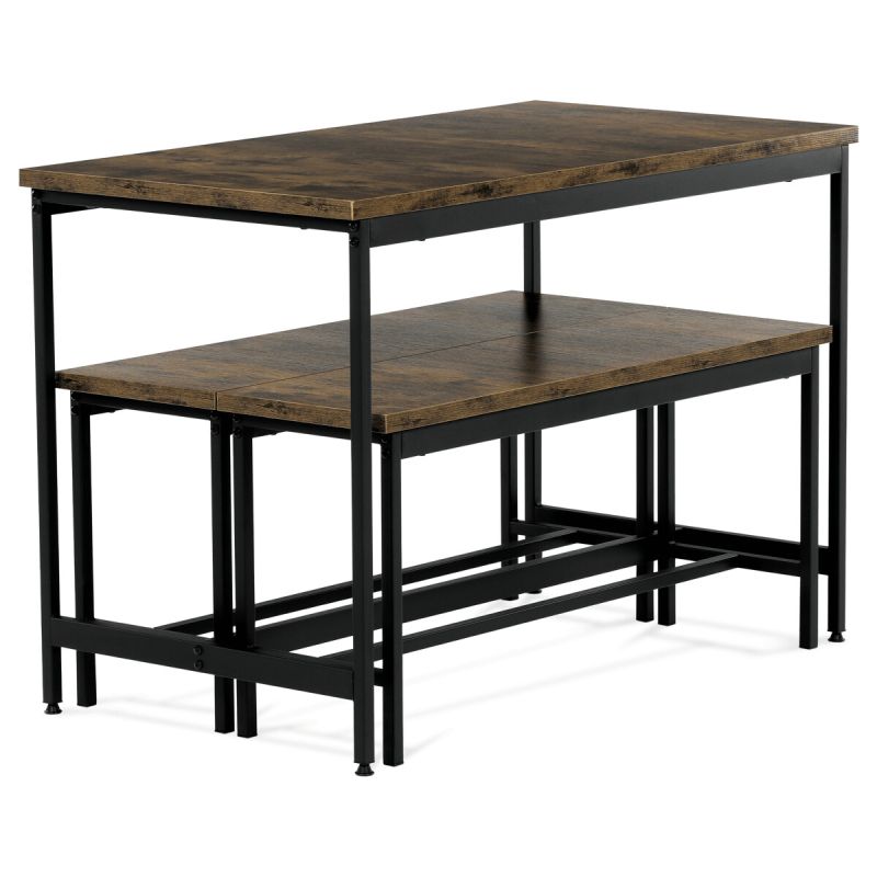 Jedálenský set, 110x60cm, MDF staré drevo, AUT-G1175 OLW