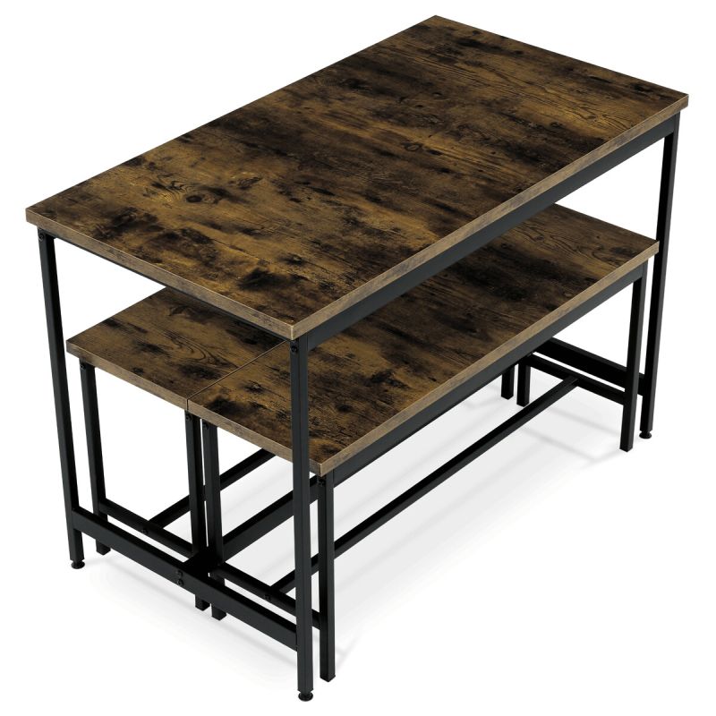 Jedálenský set, 110x60cm, MDF staré drevo, AUT-G1175 OLW