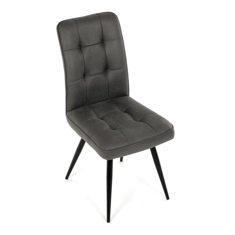 Jedálenská stolička, sivá, vintage, látka, DCL-D1250 GREY3