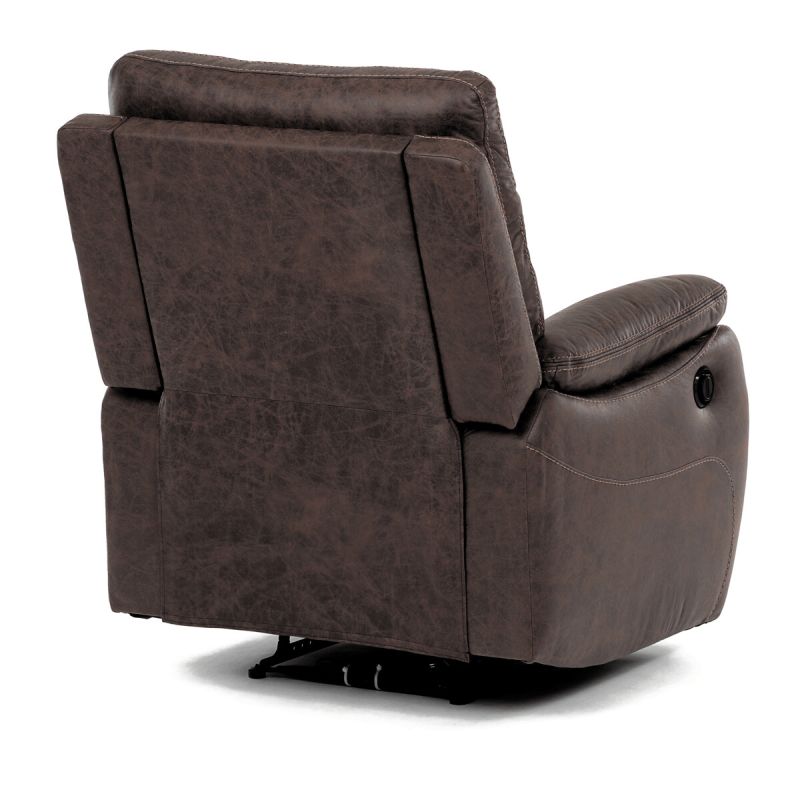 Polohovacie kreslo, elektrické, vintage, látka, hnedá, 150 kg, TV-4094 BR3