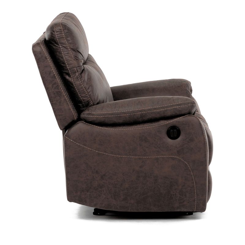 Polohovacie kreslo, elektrické, vintage, látka, hnedá, 150 kg, TV-4094 BR3