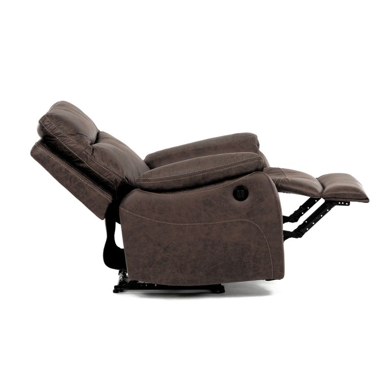 Polohovacie kreslo, elektrické, vintage, látka, hnedá, 150 kg, TV-4094 BR3
