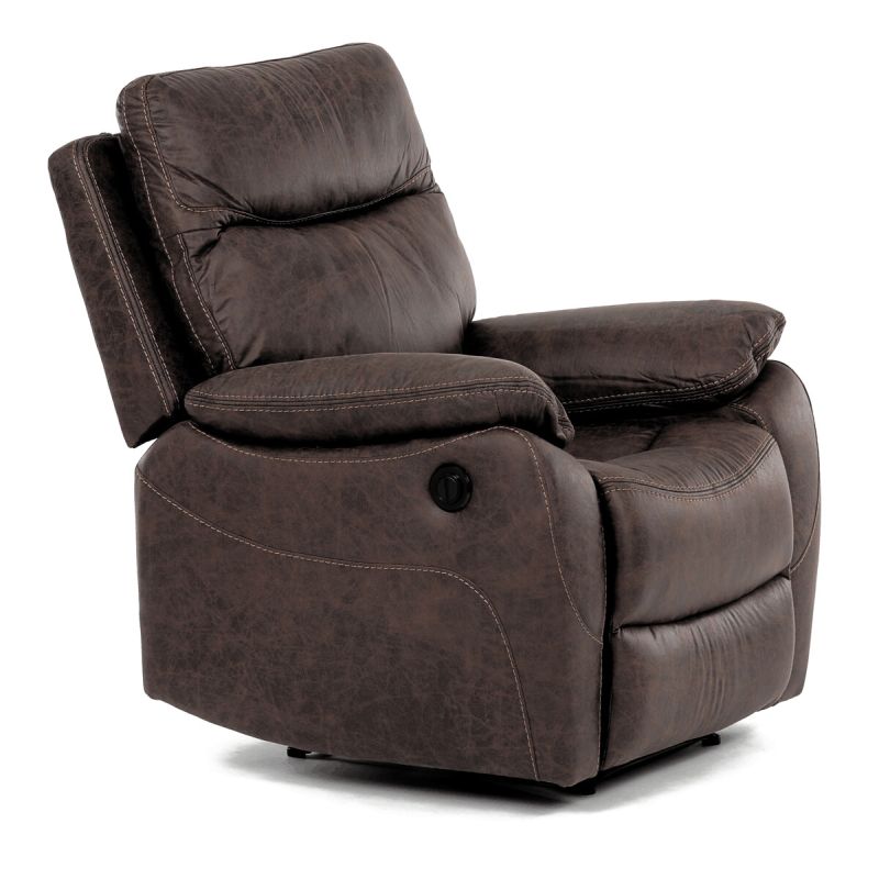 Polohovacie kreslo, elektrické, vintage, látka, hnedá, 150 kg, TV-4094 BR3