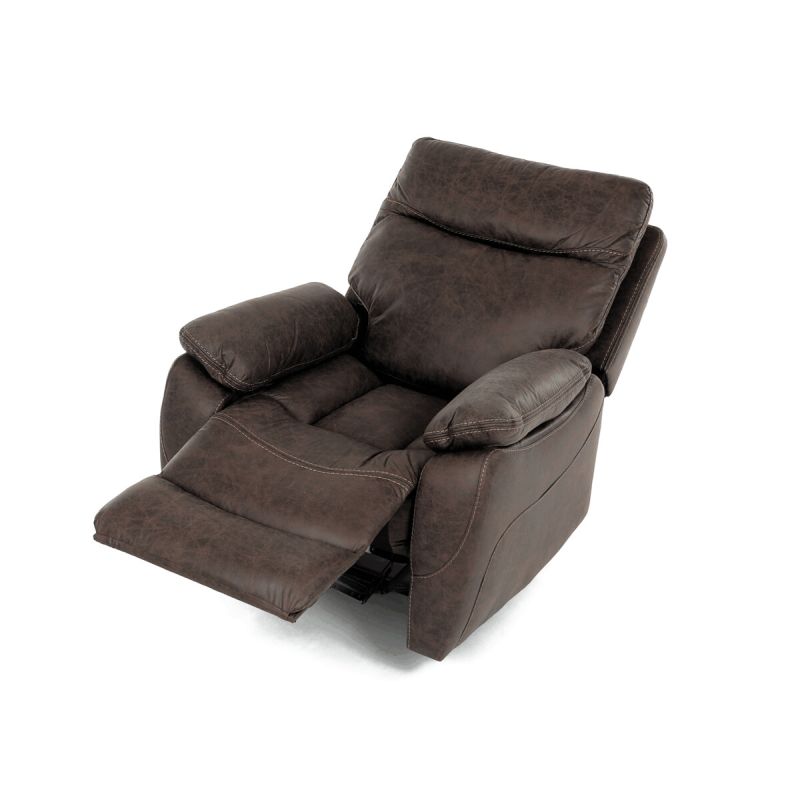 Polohovacie kreslo, elektrické, vintage, látka, hnedá, 150 kg, TV-4094 BR3