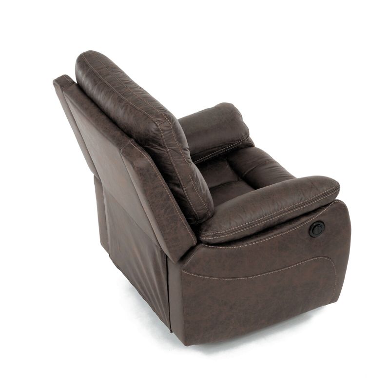 Polohovacie kreslo, elektrické, vintage, látka, hnedá, 150 kg, TV-4094 BR3