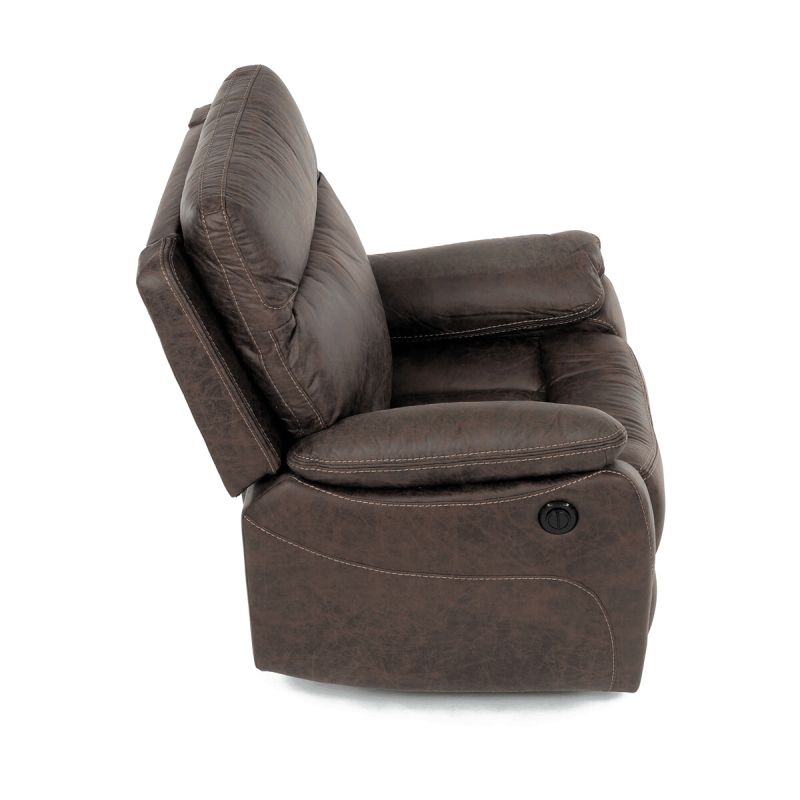 Polohovacie kreslo, elektrické, vintage, látka, hnedá, 150 kg, TV-4094 BR3