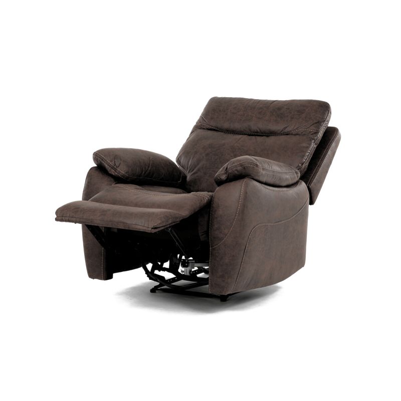 Polohovacie kreslo, elektrické, vintage, látka, hnedá, 150 kg, TV-4094 BR3