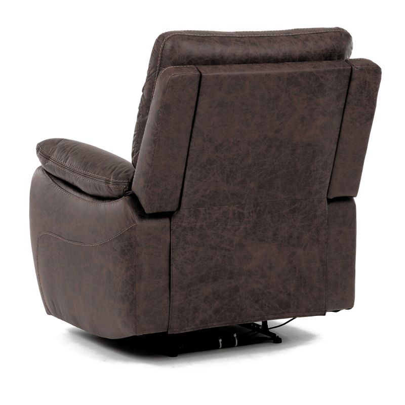 Polohovacie kreslo, elektrické, vintage, látka, hnedá, 150 kg, TV-4094 BR3