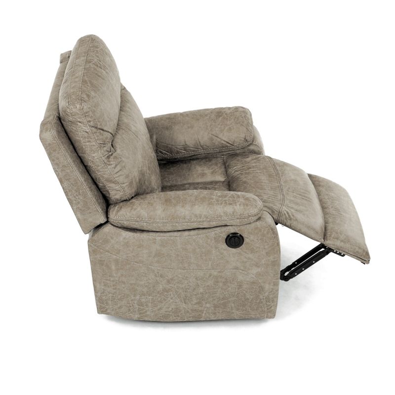 Elektrické relaxačné kreslo béžové vintage, TV-4094 LAN3, polohovateľné