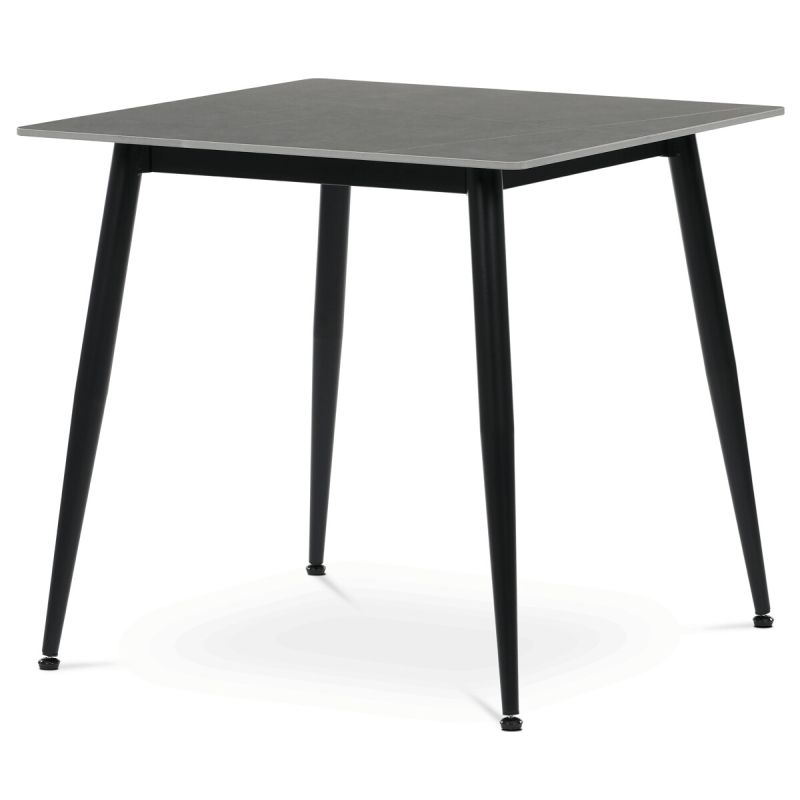 Jedálenský stôl 80x80cm, keramika, kov, sivý, HT-398M GREY