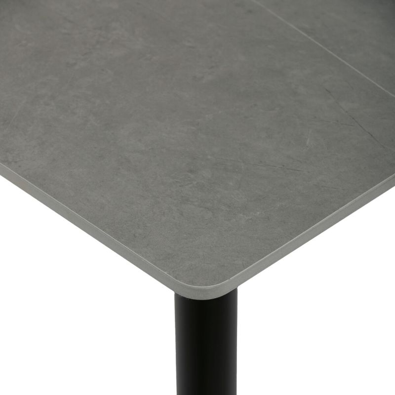 Jedálenský stôl 80x80cm, keramika, kov, sivý, HT-398M GREY