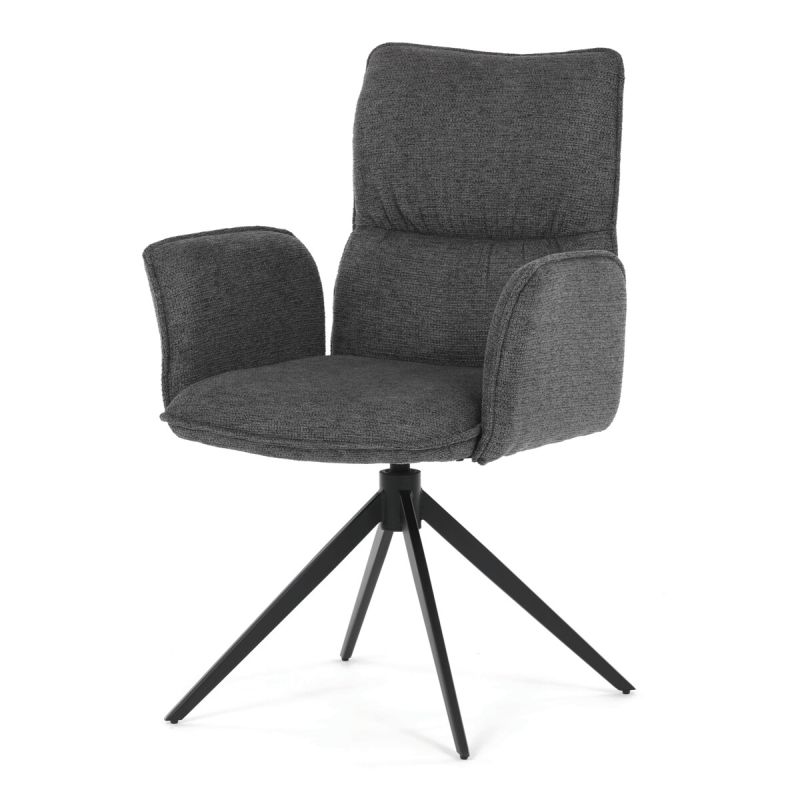 Fotografia produktu: Autronic, Jedálenská stolička, otočná, sivá, látka, DCH-D1328 GREY2