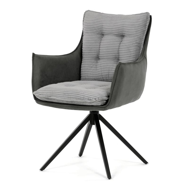 Fotografia produktu: Autronic, Jedálenská stolička, sivá, manšestrová, látka, DCH-D1345 GREY2