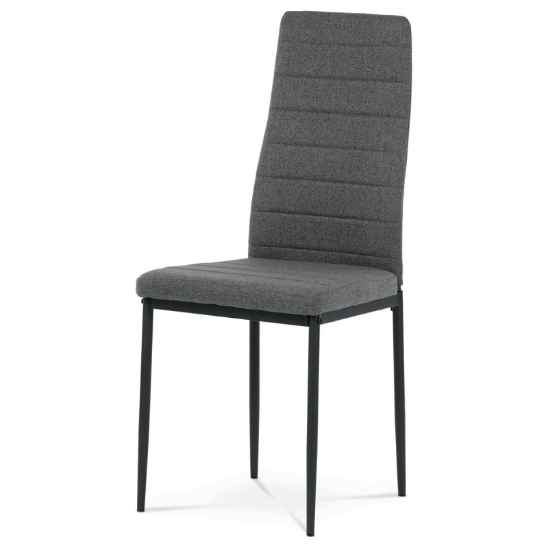 Jedálenský set 1+4, 130x70cm, keramika, biely, látka sivá, ASE-1004 GREY2