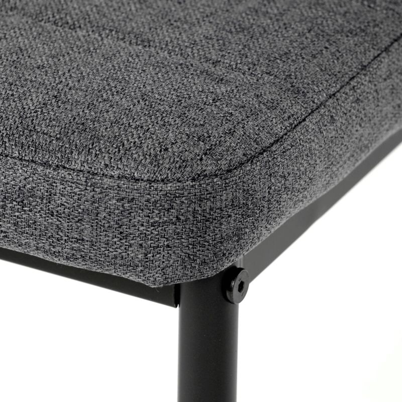 Jedálenský set 1+4, 130x70cm, keramika, biely, látka sivá, ASE-1004 GREY2