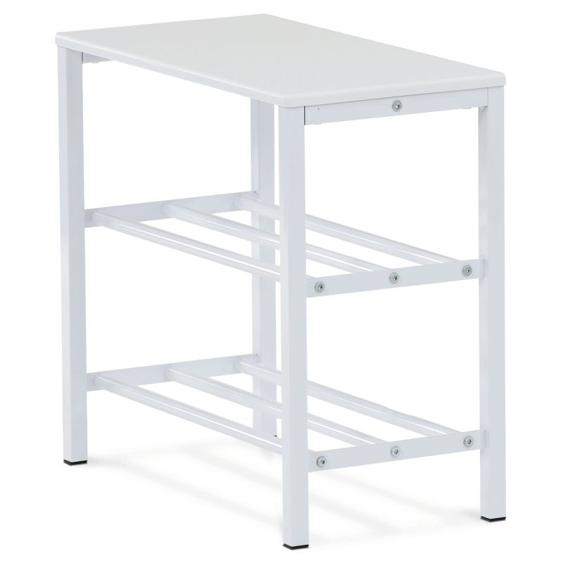 Botník, 50cm, kovový, biely, MDF doska, 83168-42 WT