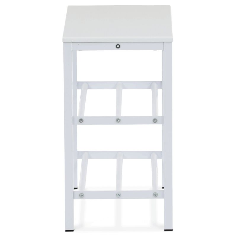 Botník, 50cm, kovový, biely, MDF doska, 83168-42 WT