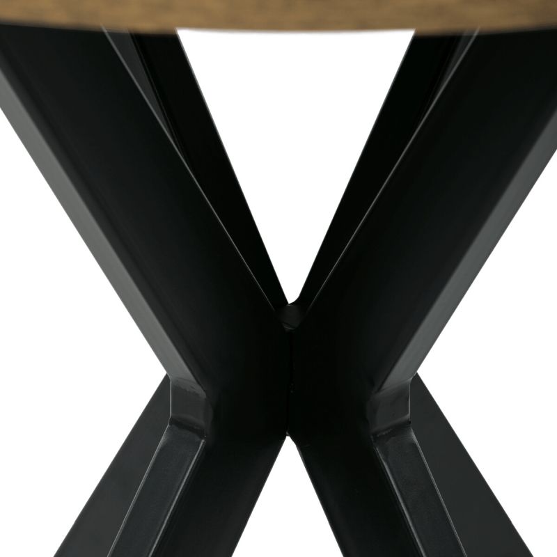 Jedálenský stôl, okrúhly, 80cm, MDF, kov, staré drevo, HT-F4108 OLW