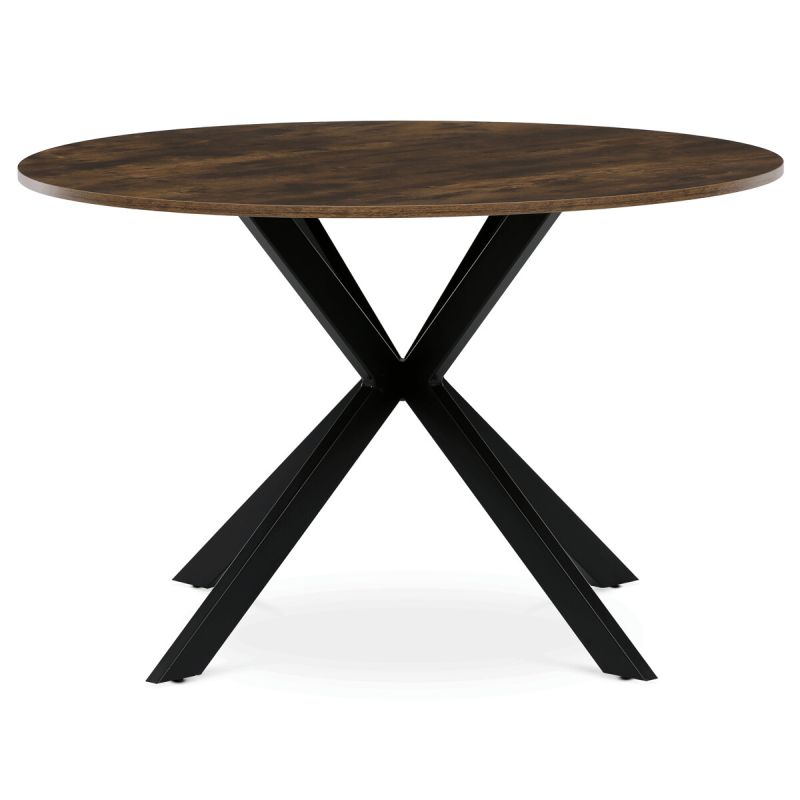 Jedálenský stôl, okrúhly, 120cm, MDF, kov, staré drevo, HT-F4120 OLW