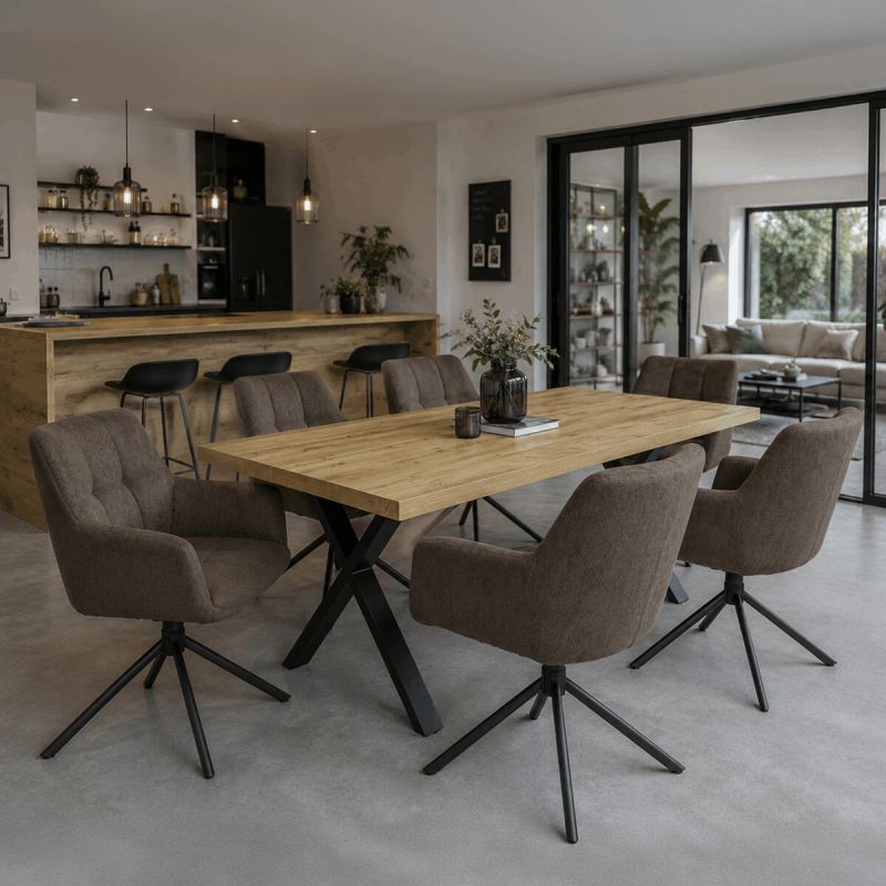 Jedálenská stolička, hnedá, hladká, látka, HC-532 BR2