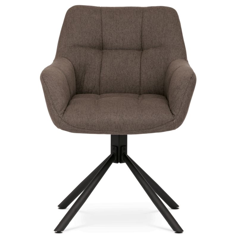 Jedálenská stolička, hnedá, hladká, látka, HC-532 BR2