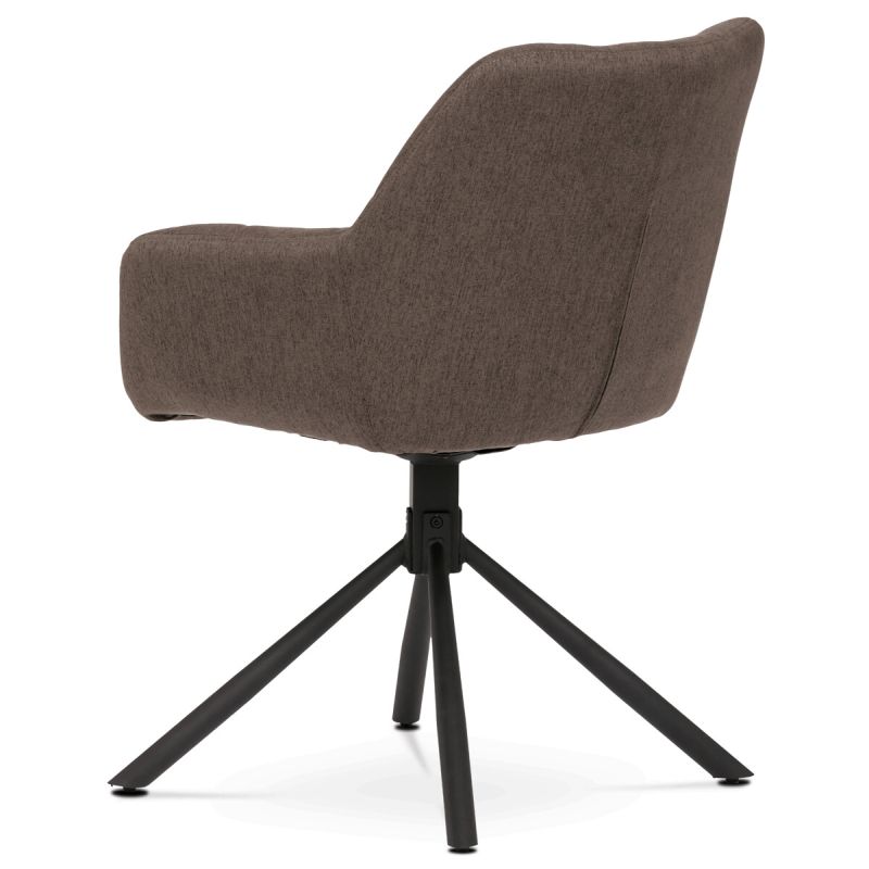 Jedálenská stolička, hnedá, hladká, látka, HC-532 BR2
