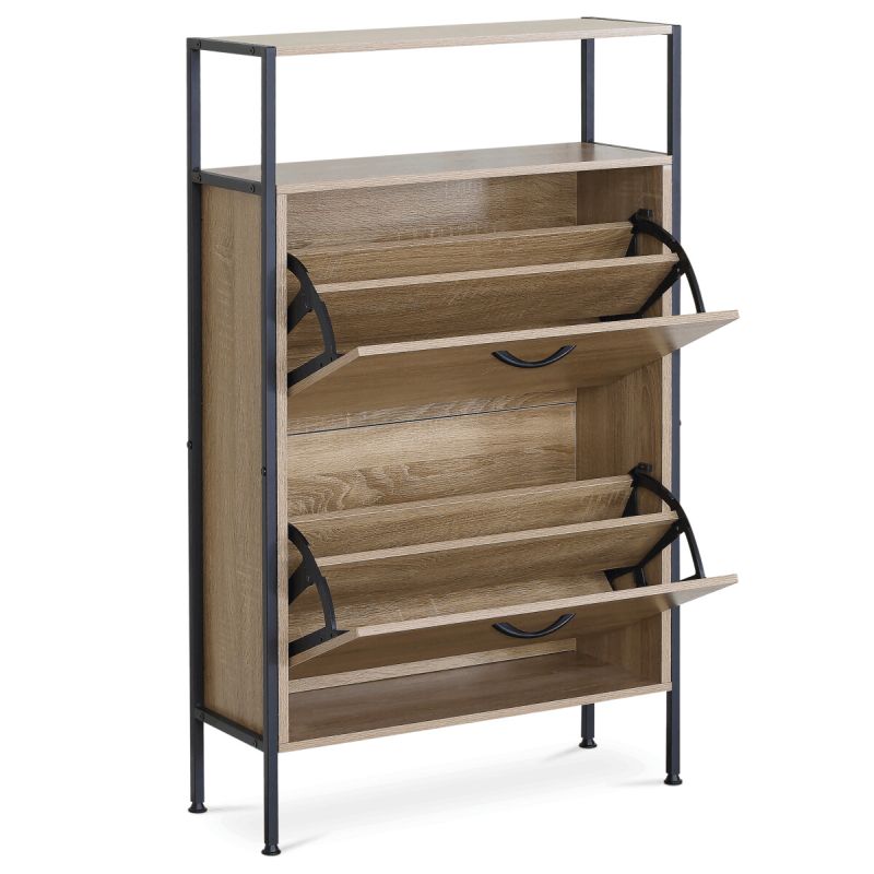 Botník, 63cm, MDF dub, kov, ABO-G1007 OAK