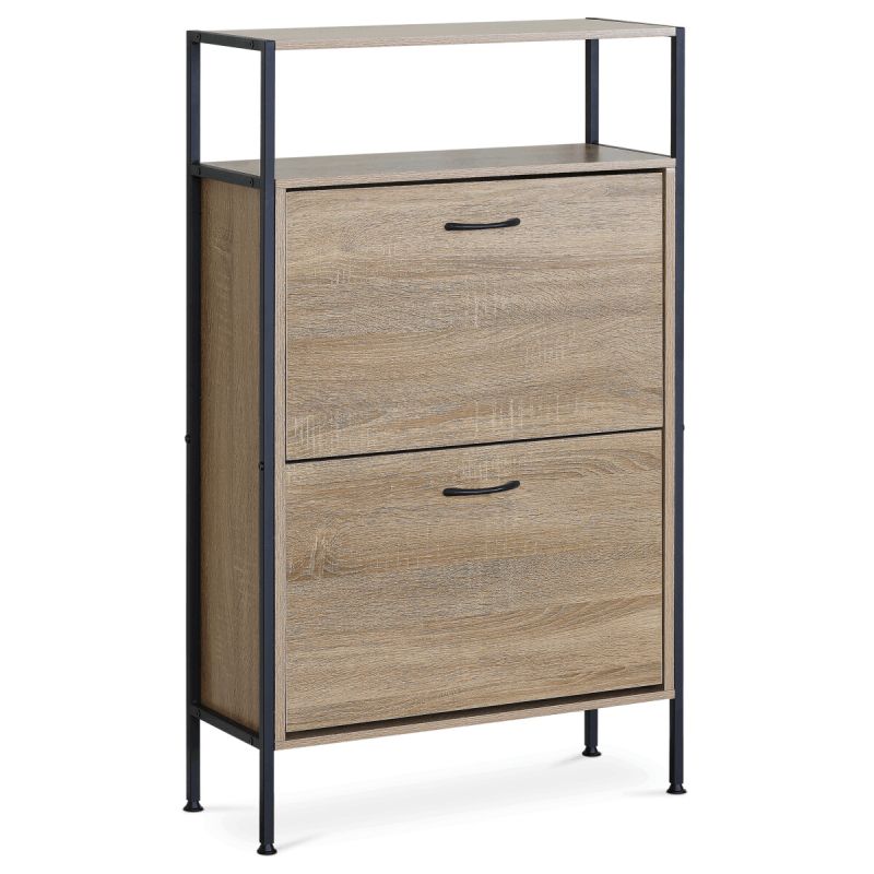 Botník, 63cm, MDF dub, kov, ABO-G1007 OAK