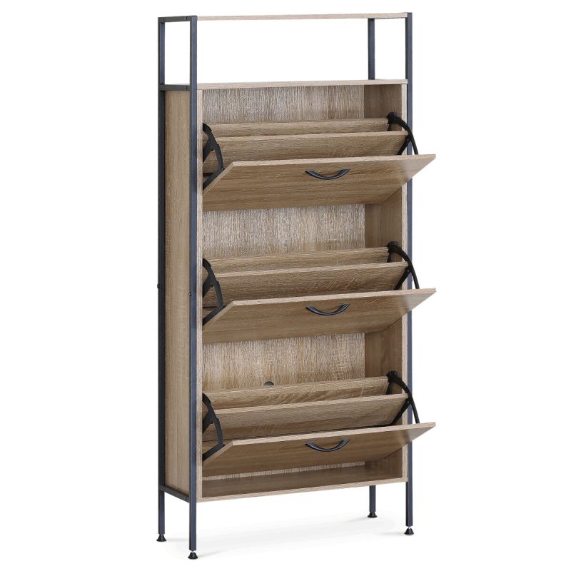 Botník, 63cm, MDF dub, kov, ABO-G1009 OAK