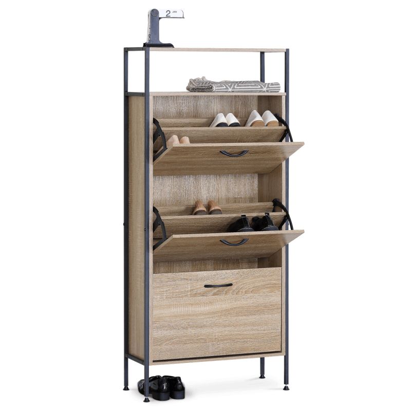 Botník, 63cm, MDF dub, kov, ABO-G1009 OAK
