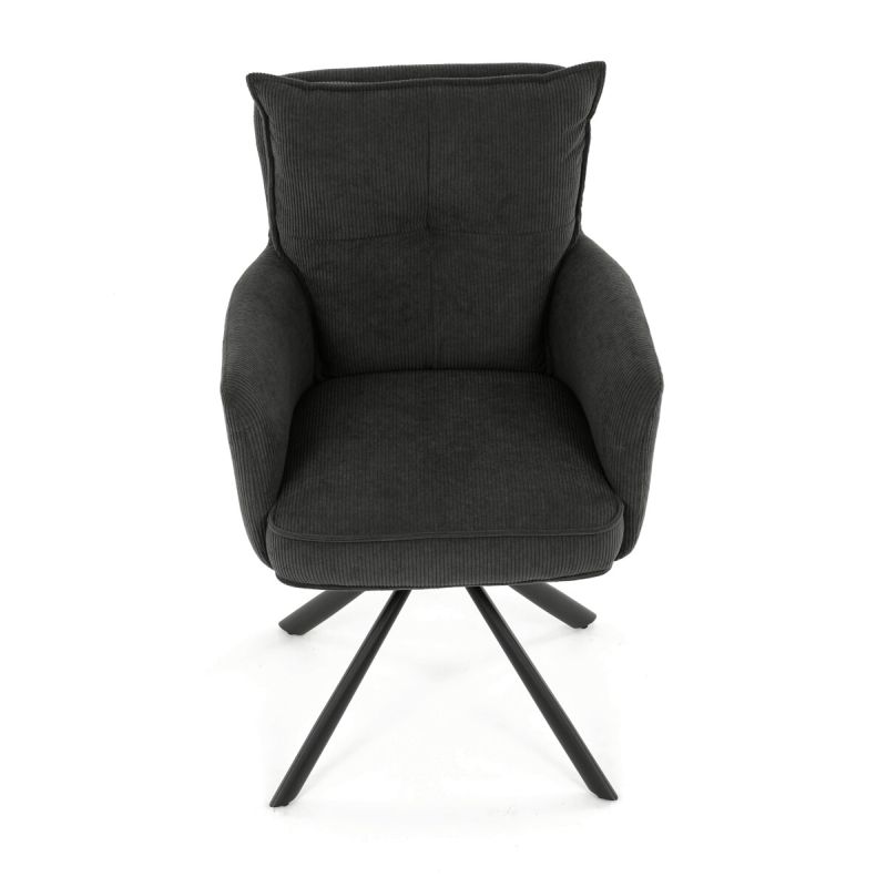 Jedálenská stolička, sivá, manšestrová, látka, HC-X1128 GREY2