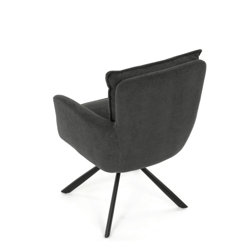 Jedálenská stolička, sivá, manšestrová, látka, HC-X1128 GREY2