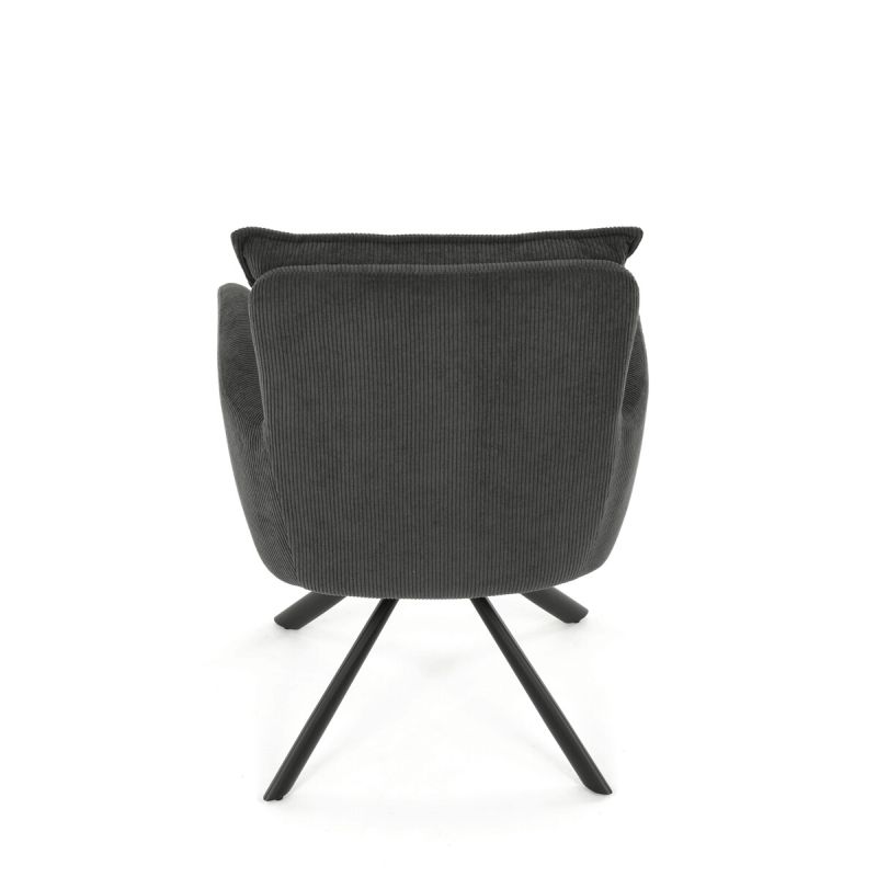 Jedálenská stolička, sivá, manšestrová, látka, HC-X1128 GREY2
