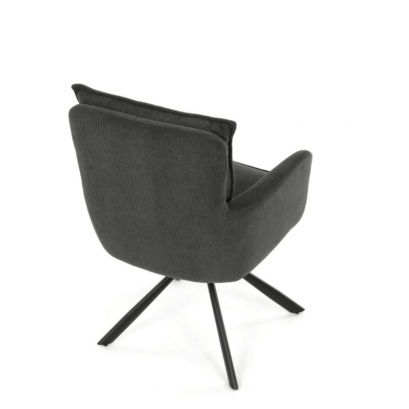 Jedálenská stolička, sivá, manšestrová, látka, HC-X1128 GREY2