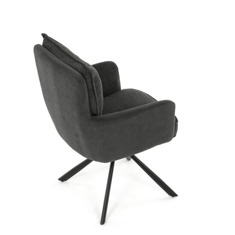Jedálenská stolička, sivá, manšestrová, látka, HC-X1128 GREY2