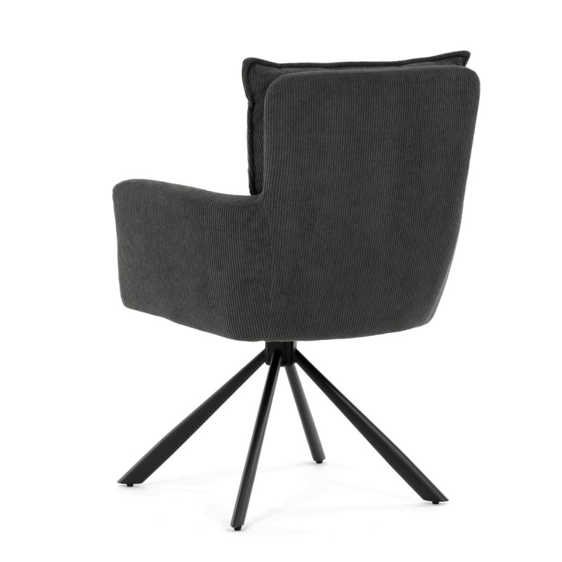 Jedálenská stolička, sivá, manšestrová, látka, HC-X1128 GREY2