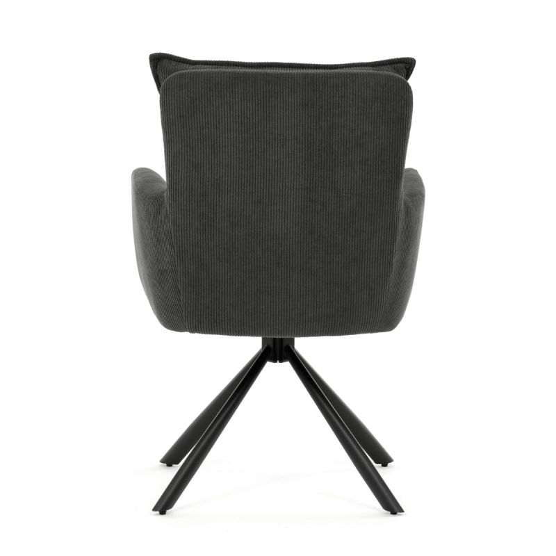 Jedálenská stolička, sivá, manšestrová, látka, HC-X1128 GREY2