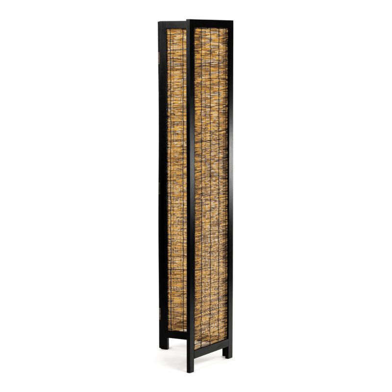 Paraván, 121cm, masív, hnedý, EF-L174 BK