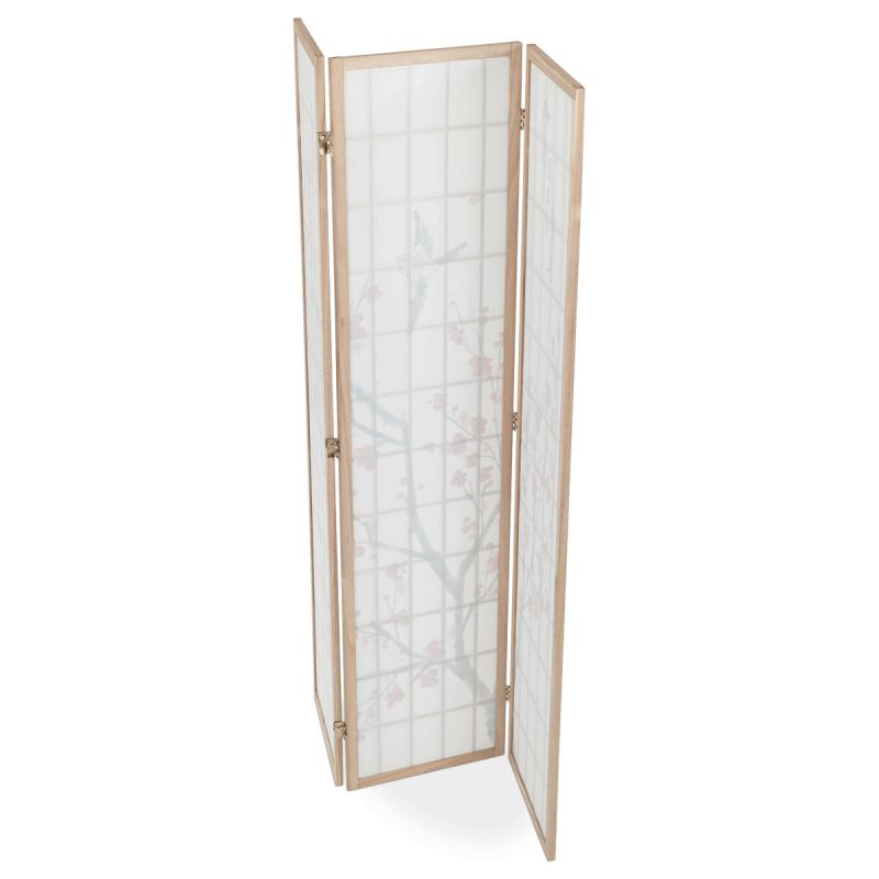 Paraván, 121cm, masív, biely, EF-L185 NAT