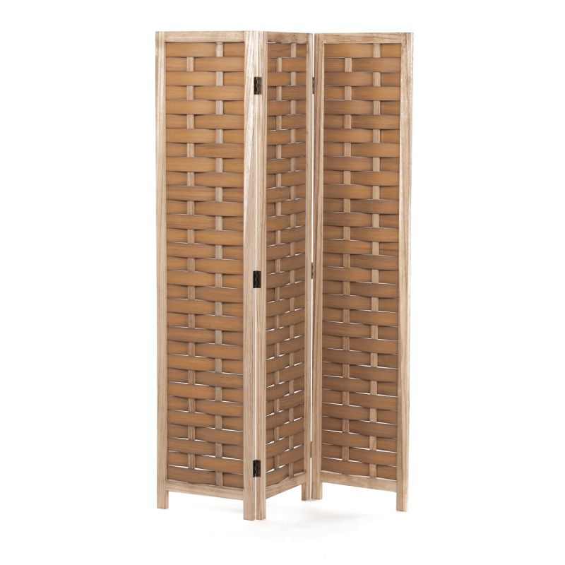 Paraván, 121cm, masív, prírodný, EF-L186 NAT