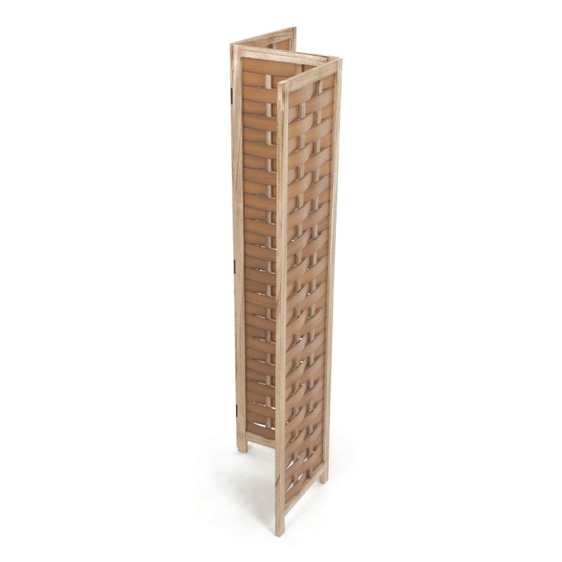 Paraván, 121cm, masív, prírodný, EF-L186 NAT