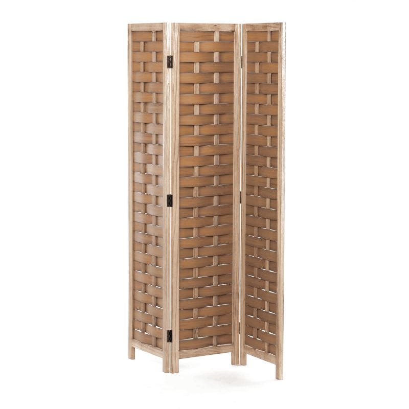 Paraván, 121cm, masív, prírodný, EF-L186 NAT