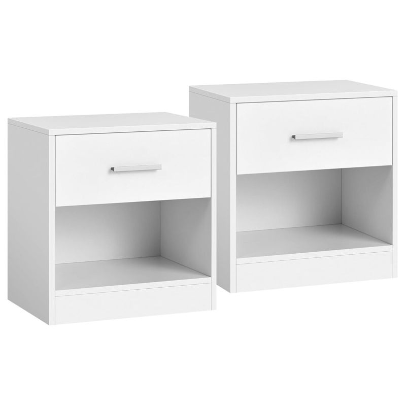 Nočný stolík, 2ks, 39cm, biely, ANT-E1081 WT