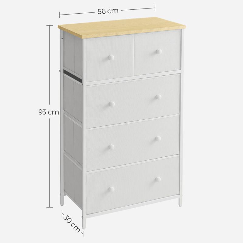 Komoda, 56cm, kov, biela, AUK-E1051 WT