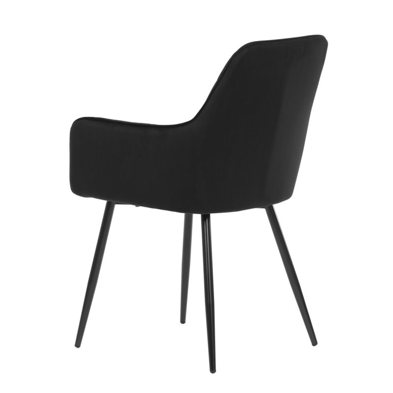 Jedálenská stolička, čierna, zamatová, látka, DCH-215 BK4