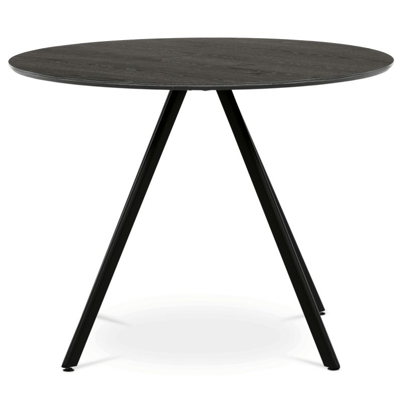 Jedálenský stôl, okrúhly, 100cm, lamino, kov, sivý dub, HT-R5010 GREY