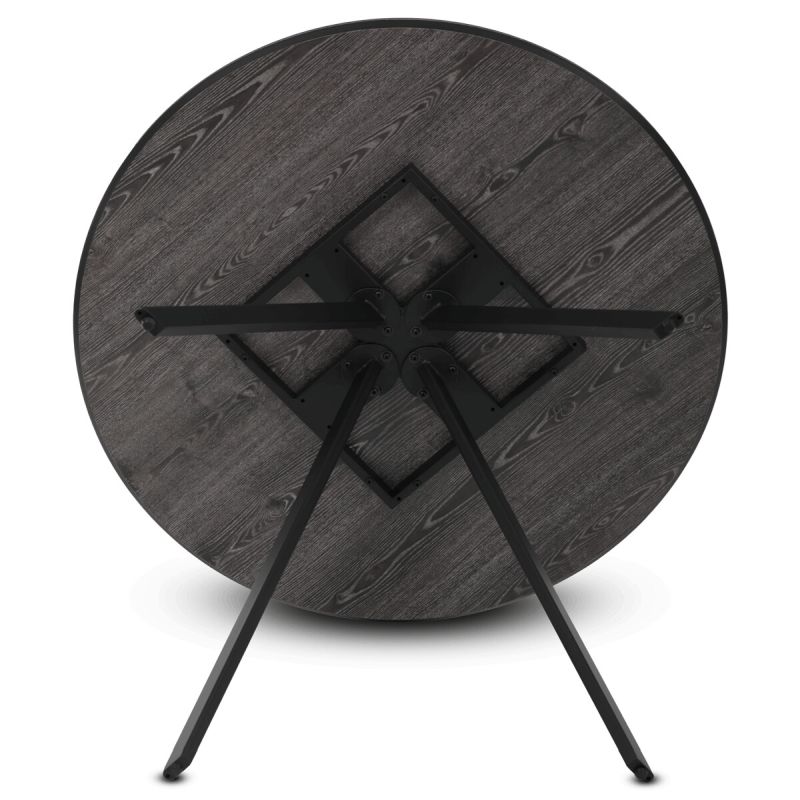 Jedálenský stôl, okrúhly, 100cm, lamino, kov, sivý dub, HT-R5010 GREY