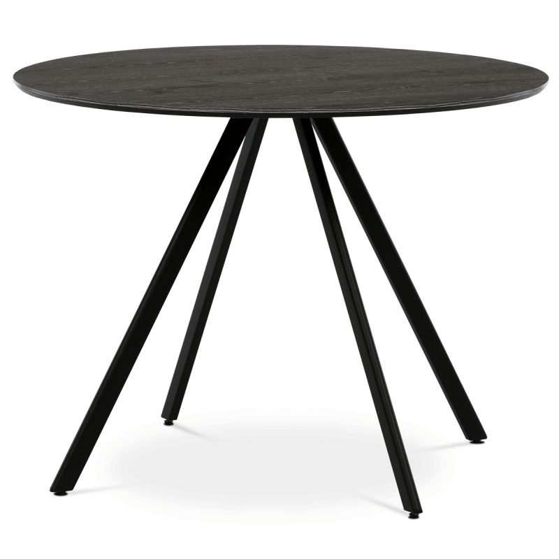 Jedálenský stôl, okrúhly, 100cm, lamino, kov, sivý dub, HT-R5010 GREY