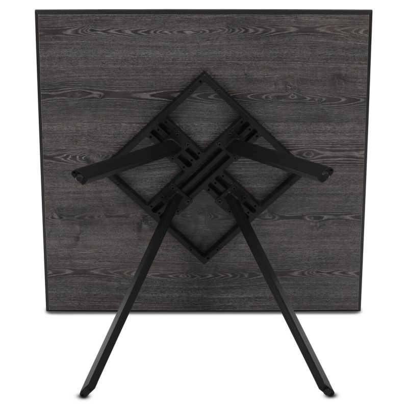 Jedálenský stôl 90x90cm, lamino, kov, sivý dub, HT-R5190 GREY